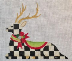 Raymond Crawford #HO1598 Reclining Checked Reindeer