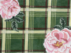 Blueberry Point Canvas 23-326 Green Plaid with Flower