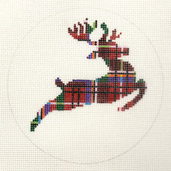 Susan Battle Needlepoint X61 Plaid Reindeer