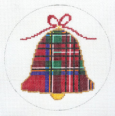 Susan Battle Needlepoint  X71 Plaid Bell Ornament