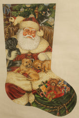 Susan Roberts LGDAXS460 Sleeping Santa with Puppies and Kittens Stocking